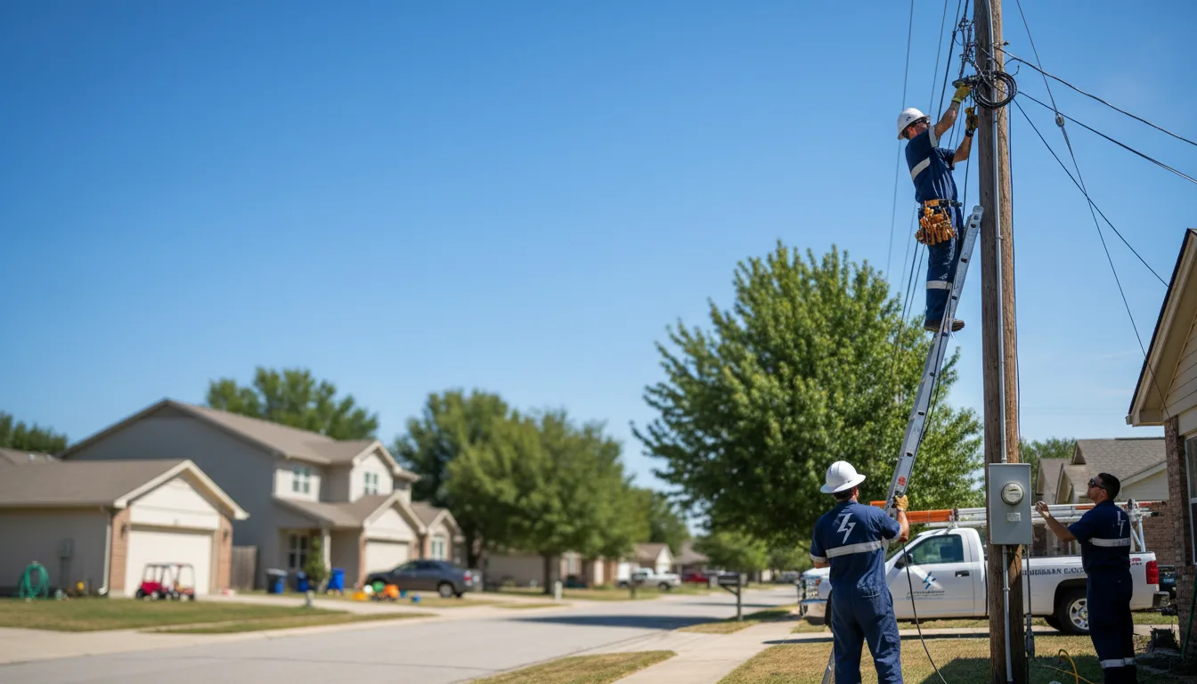 Residential electrician providing installation services in Little River Academy, TX